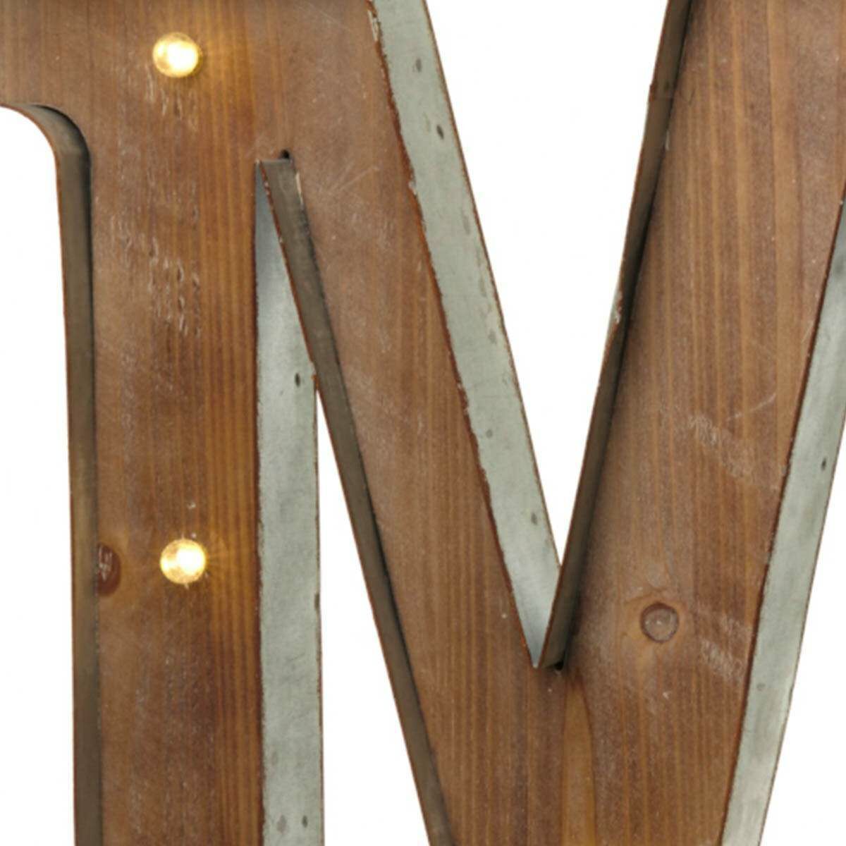 Wood & Metal 'M' Battery Light Up Circus Letter, 41cm image 1