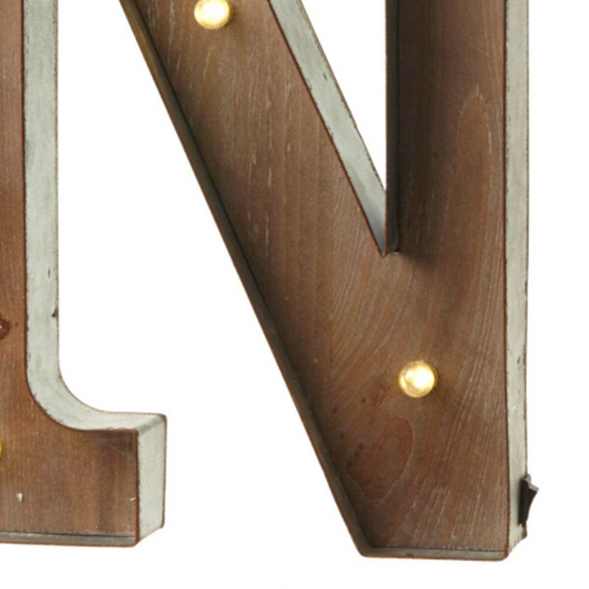 Wood & Metal 'N' Battery Light Up Circus Letter, 41cm image 2