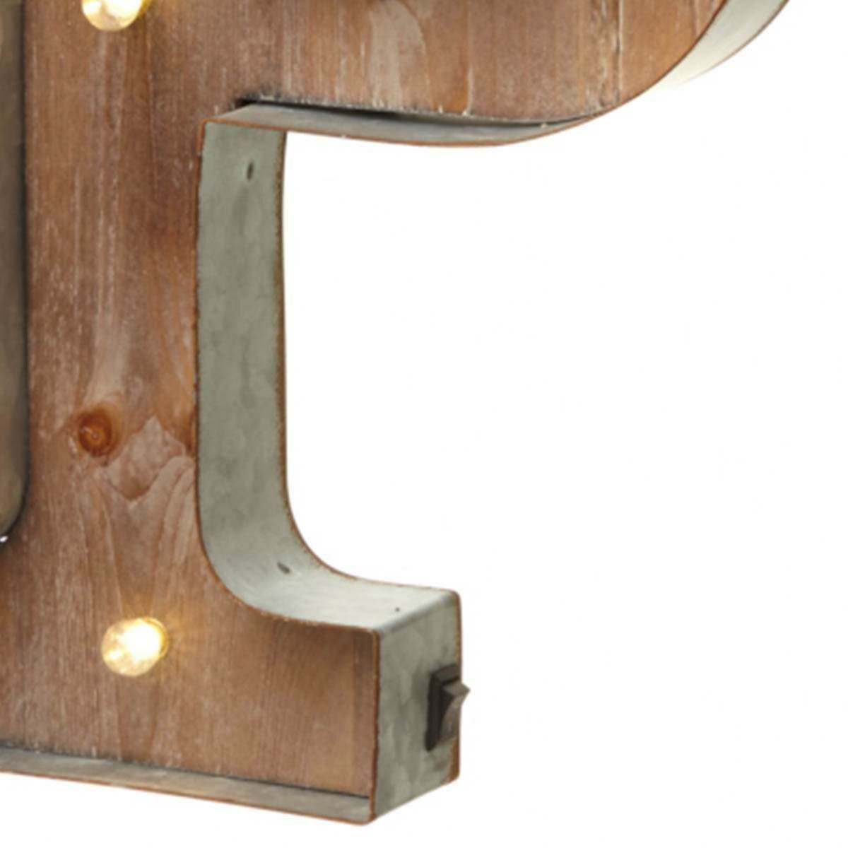 Wood & Metal 'P' Battery Light Up Circus Letter, 41cm image 2