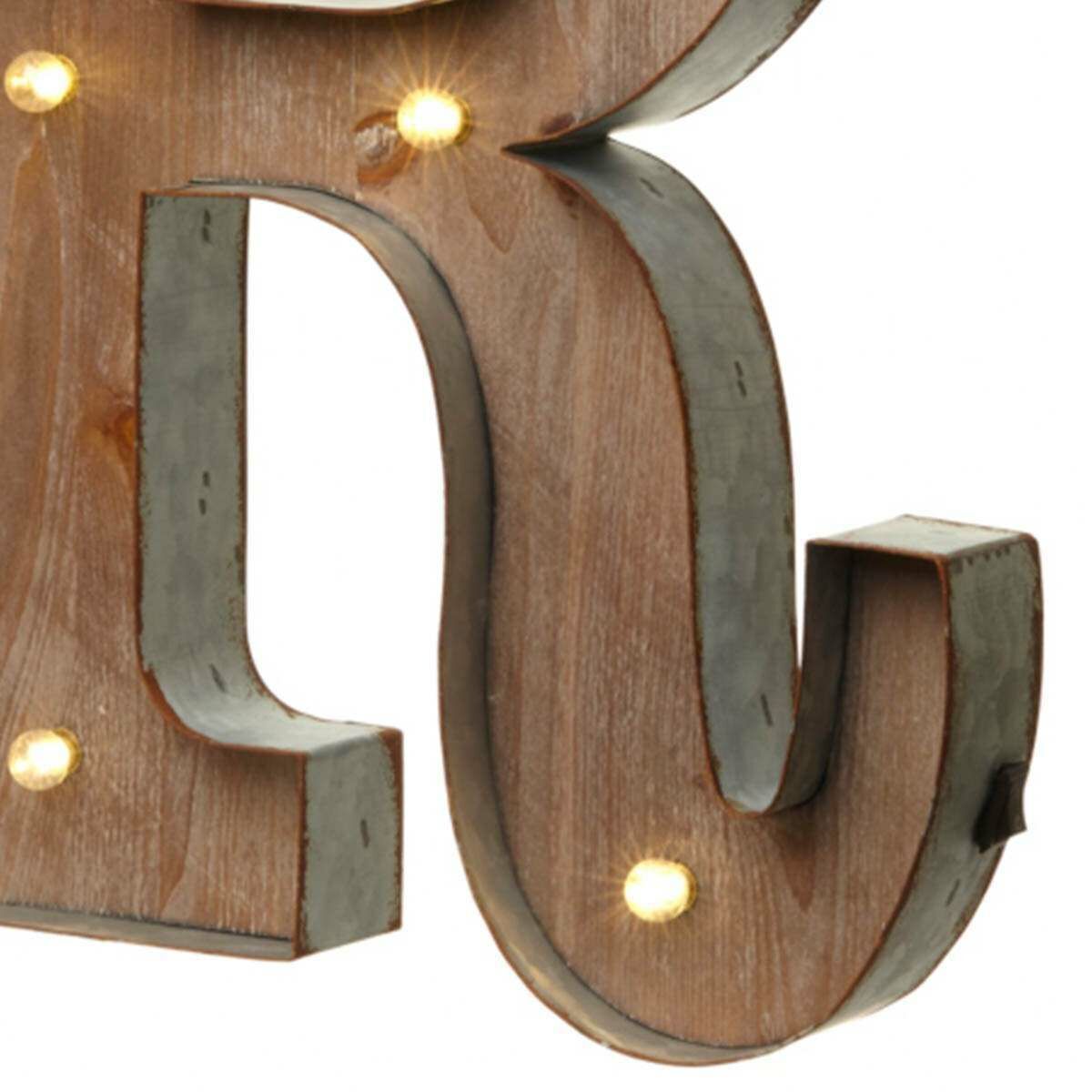 Wood & Metal 'R' Battery Light Up Circus Letter, 41cm image 2