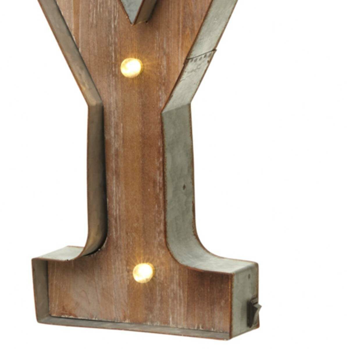 Wood & Metal 'Y' Battery Light Up Circus Letter, 41cm image 3