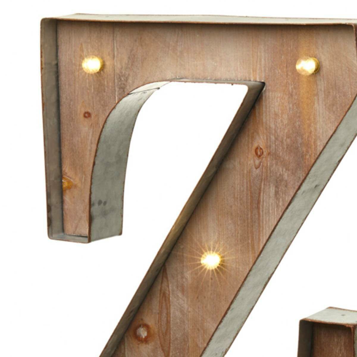 Wood & Metal 'Z' Battery Light Up Circus Letter, 41cm image 3