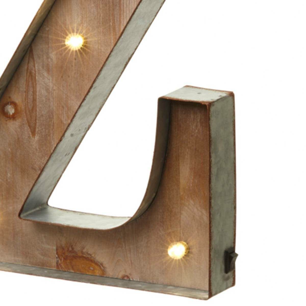 Wood & Metal 'Z' Battery Light Up Circus Letter, 41cm image 4