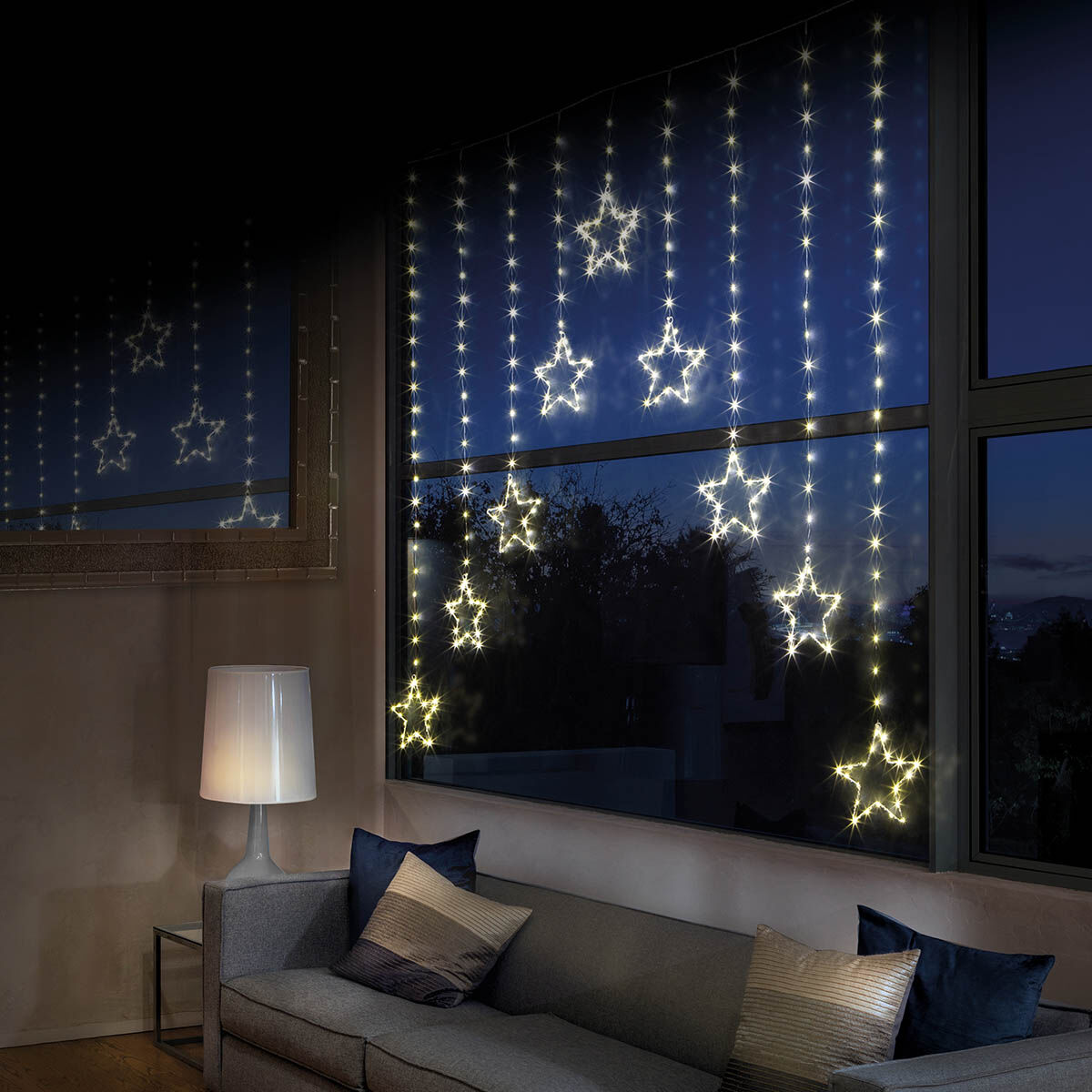 1.2m x 1.2m Firefly Wire Star Curtain Lights, 308 LEDs image 6