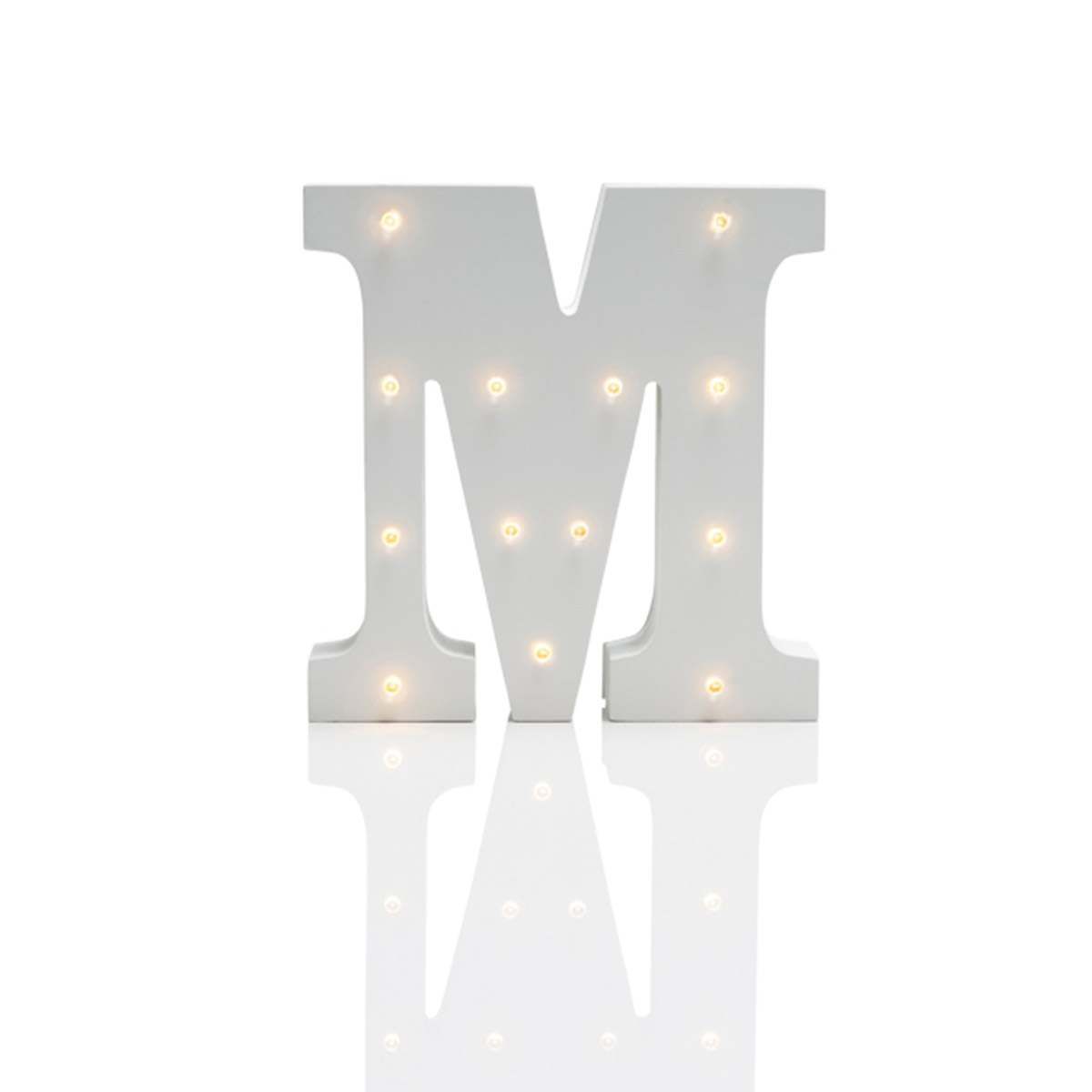 Alphabet 'M' Marquee Battery Light Up Circus Letter, Warm White LEDs, 16cm image 2