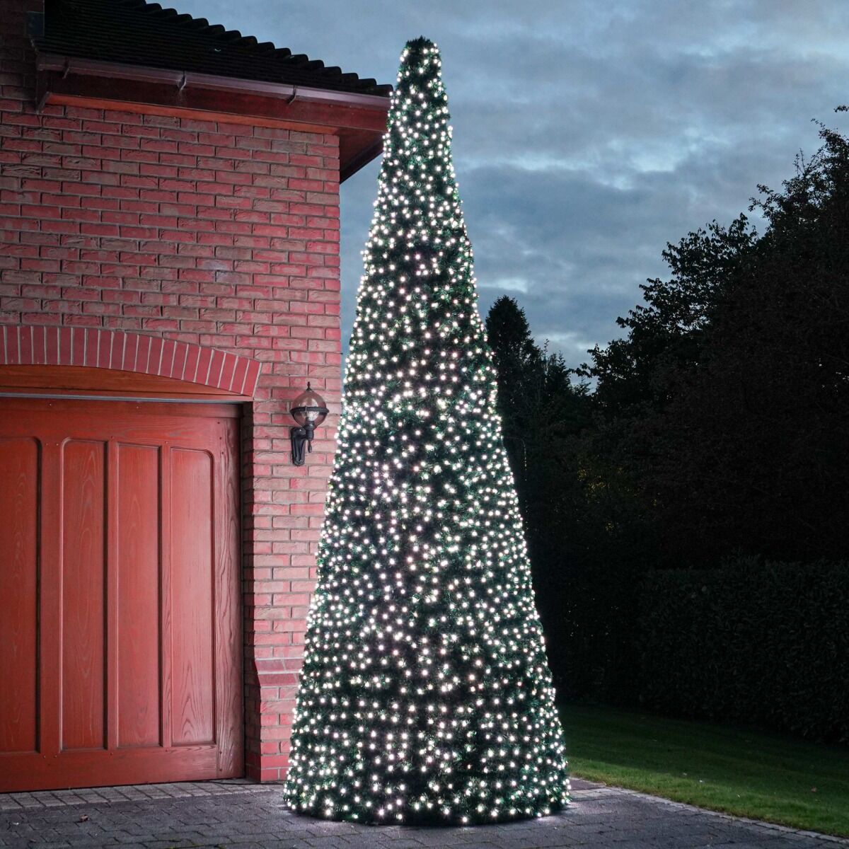 4m Outdoor Green Commercial Pre Lit Christmas Cone Tree, Rubber Cable ConnectGo® LEDs image 2