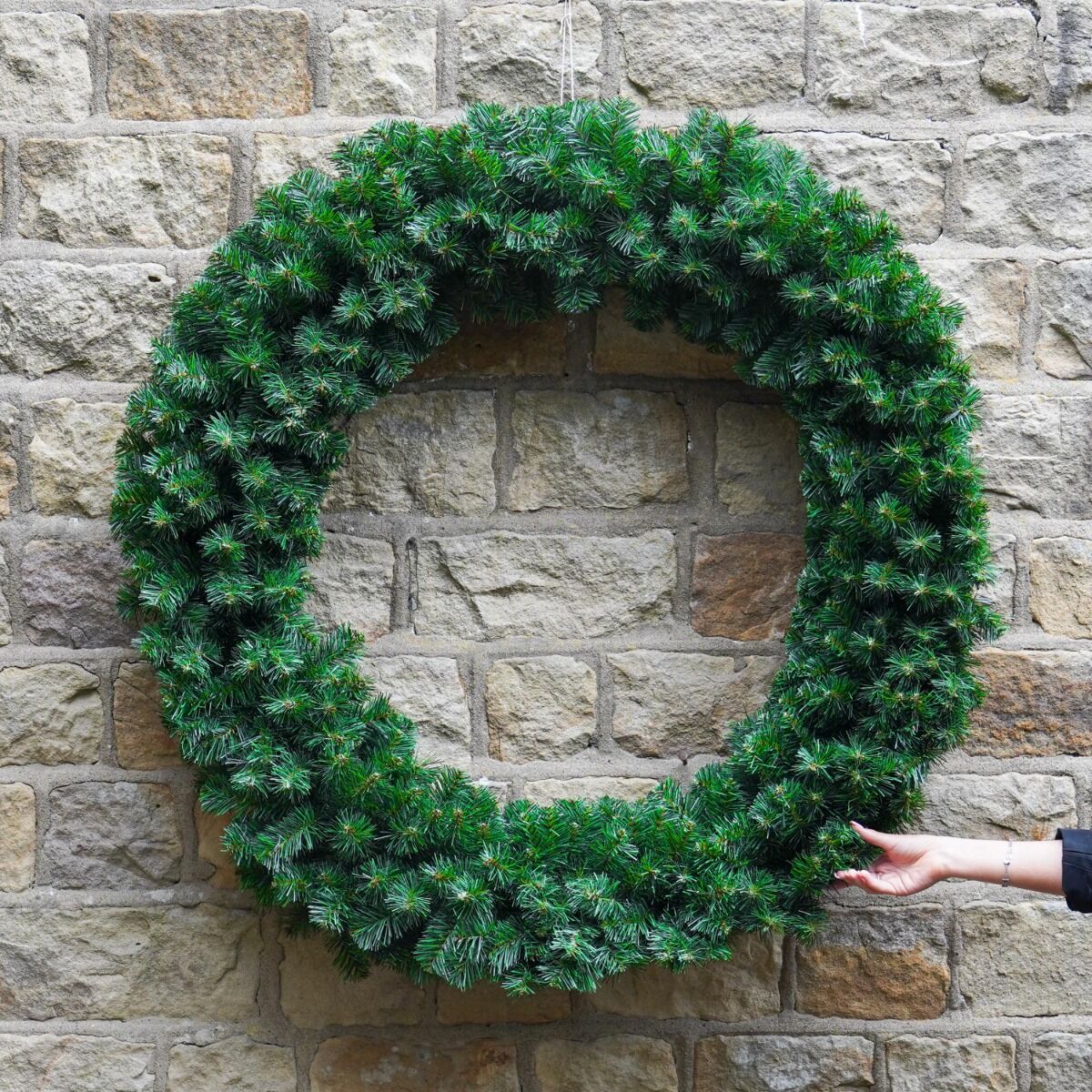 1.2m Outdoor Green Commercial Christmas Wreath image 1