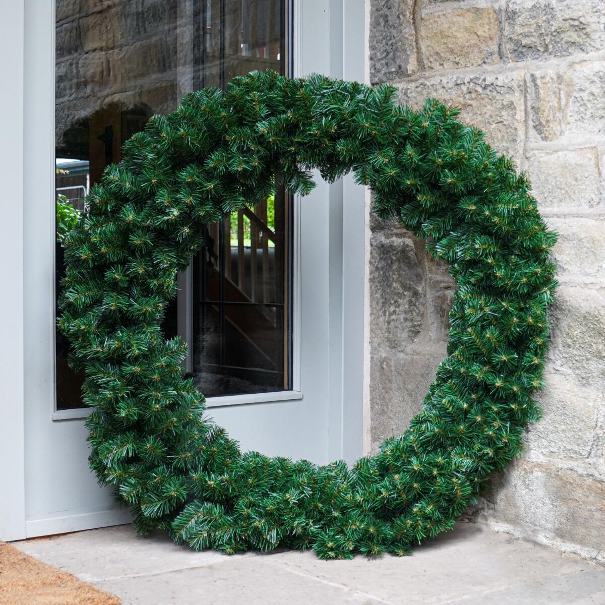 1.2m Outdoor Green Commercial Christmas Wreath image 2