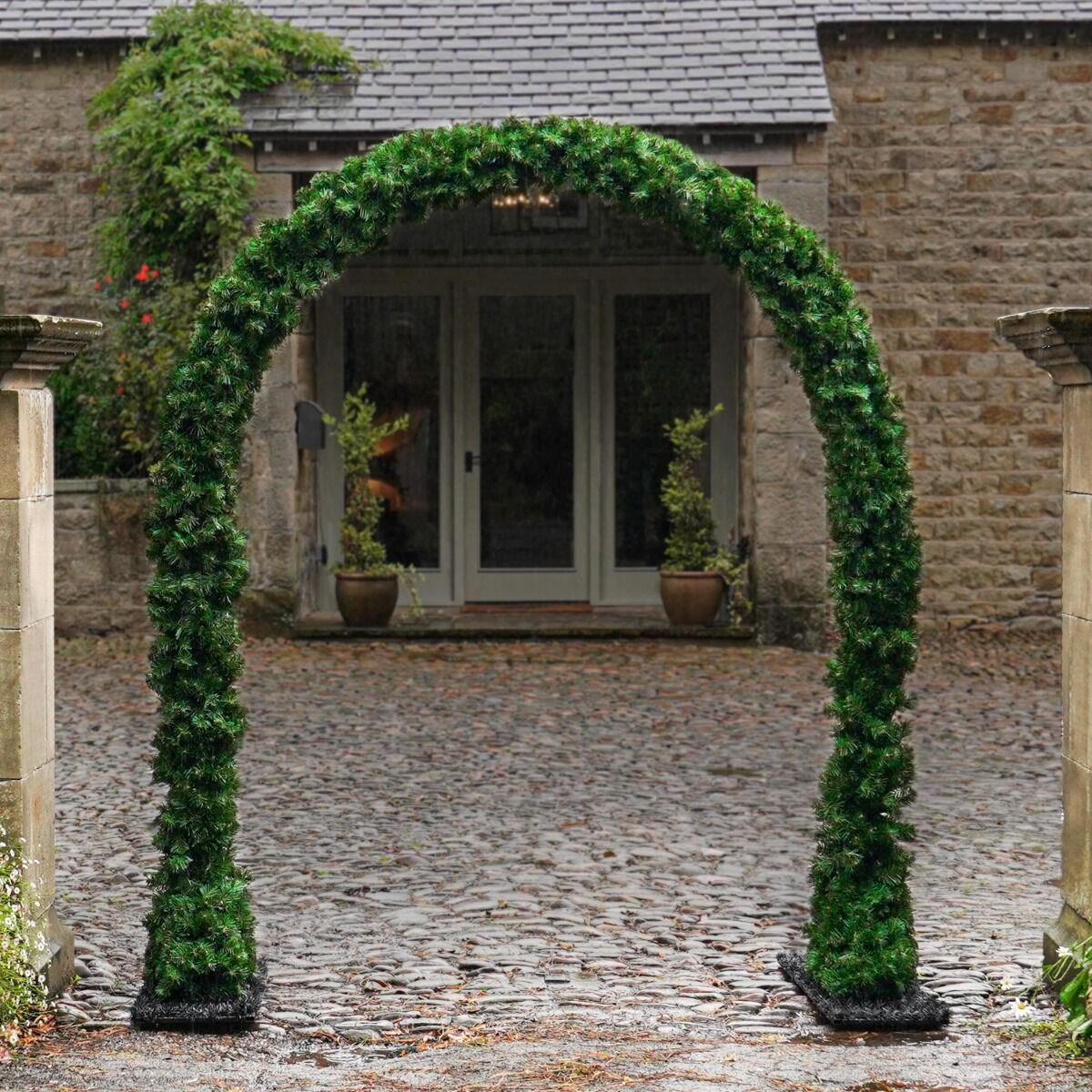 2.5m Outdoor Green Commercial Archway Christmas Garland image 2