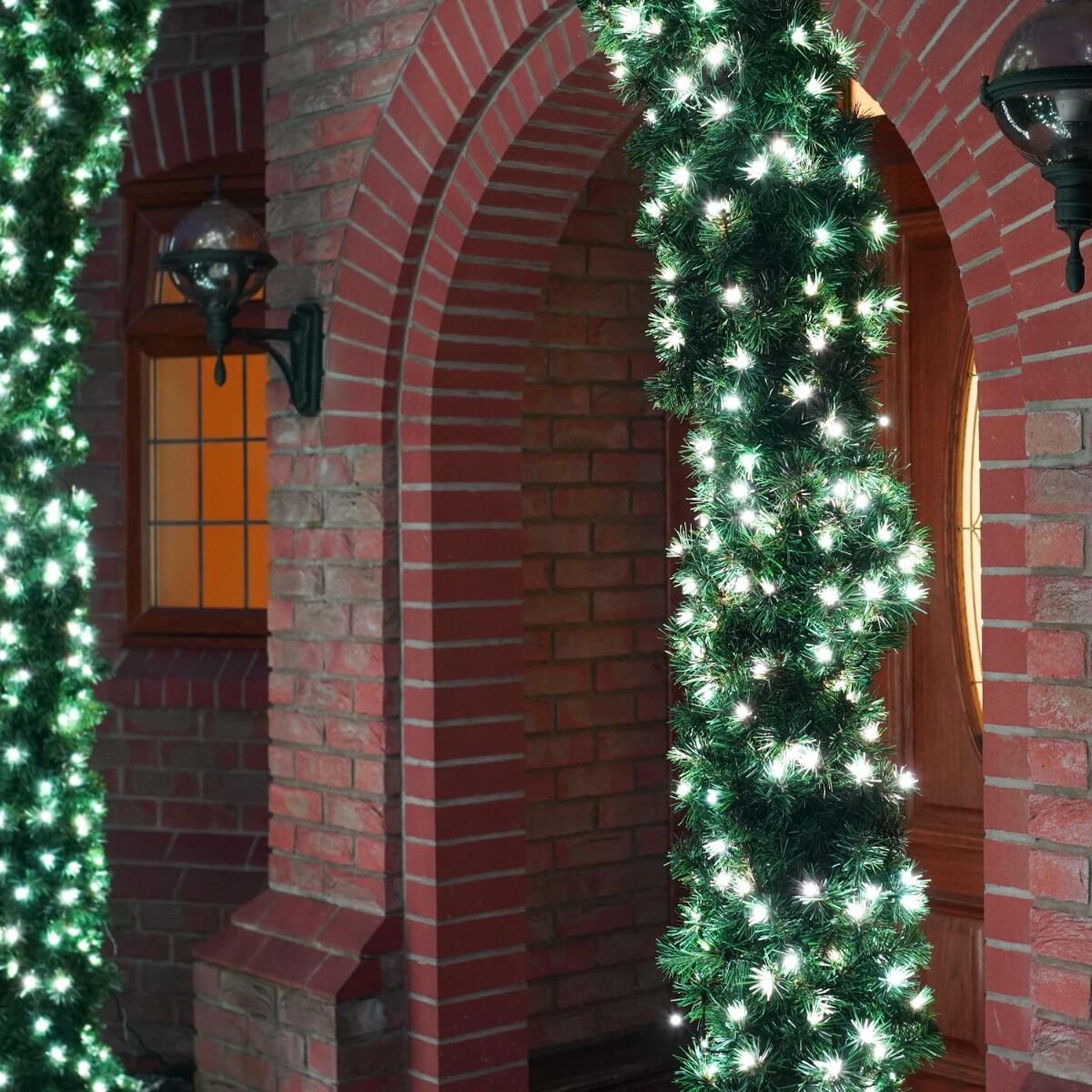 2.5m Outdoor Green Commercial Christmas Pre Lit Archway, White ConnectGo® LEDs image 2
