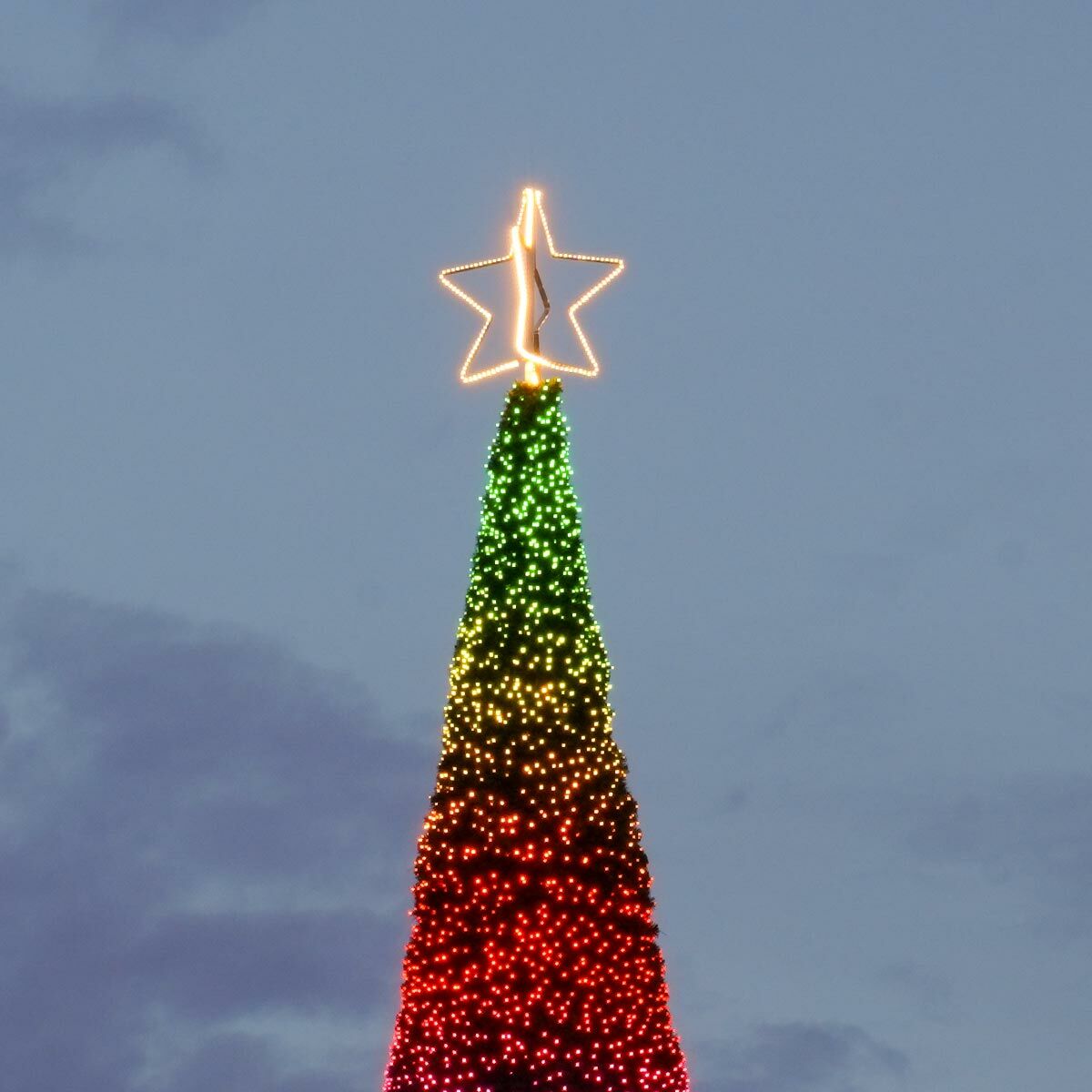 70cm Warm White 180 LED Connectable Outdoor Christmas Tree Star Topper image 1