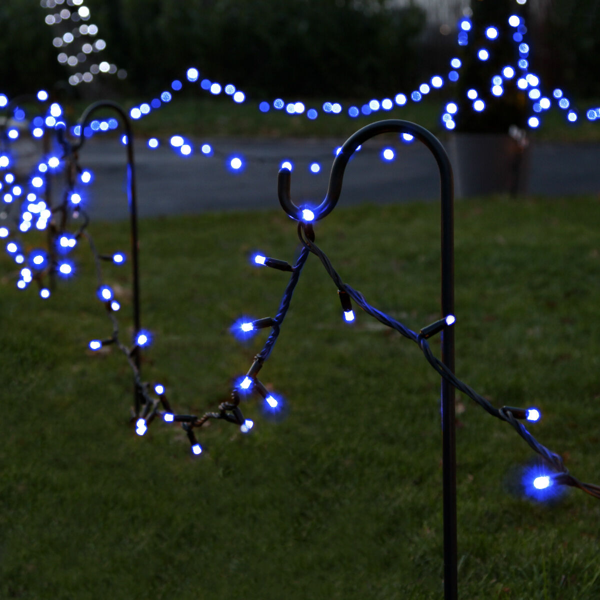 5M Blue String Lights, Connectable, 40 LEDs, Black Cable image 2
