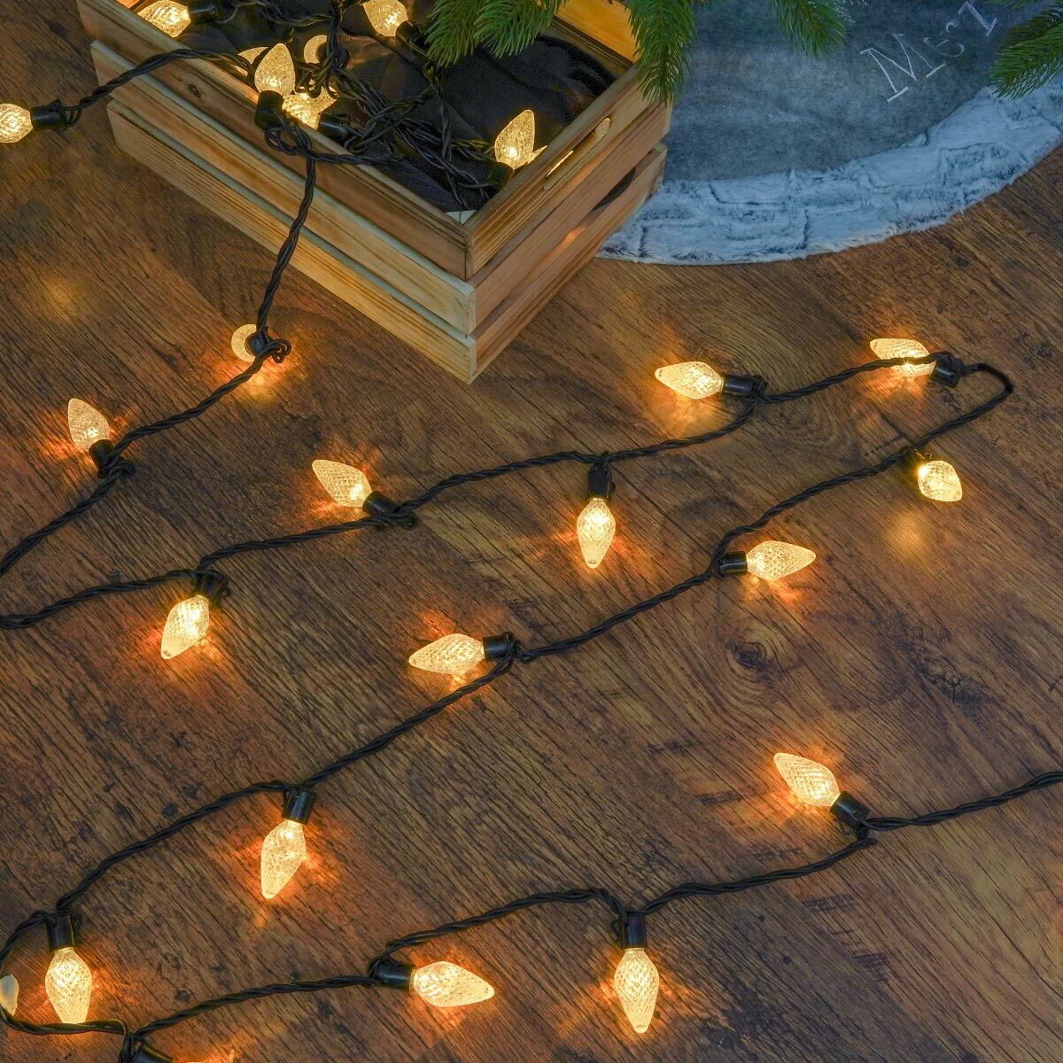 ConnectPro® Large Pinecone String Lights, Connectable, Black Rubber Cable image 5