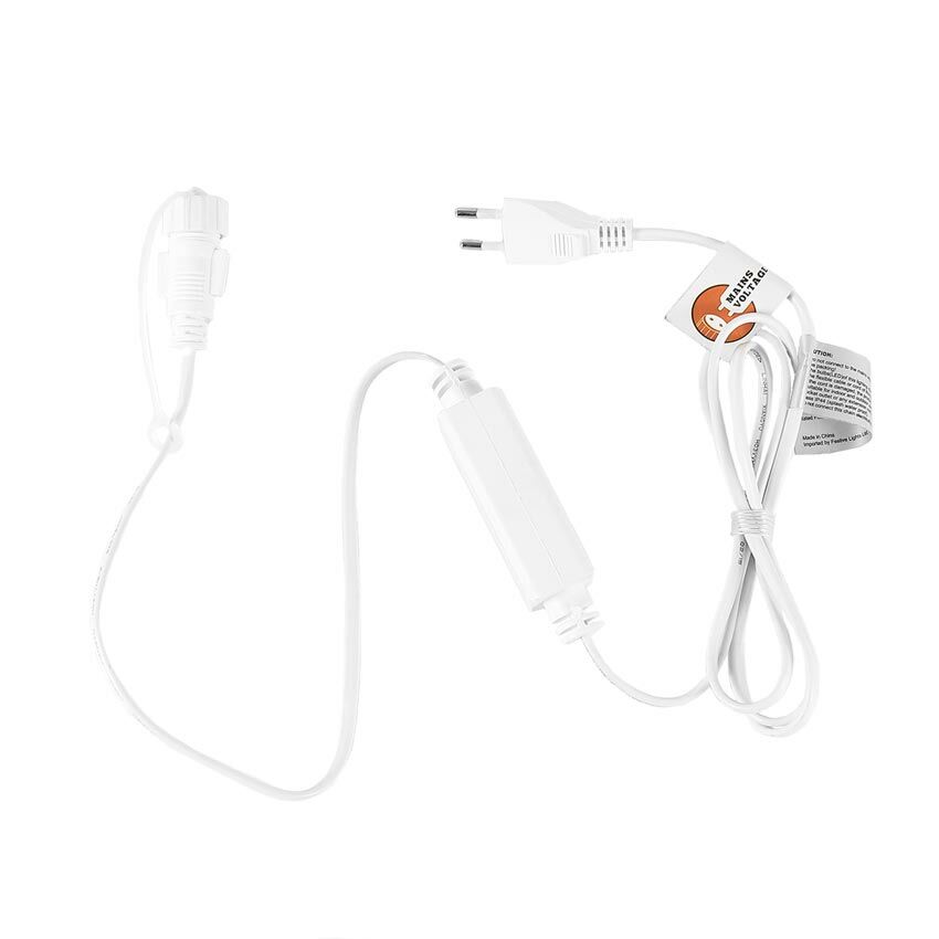 2m White Starter Cable with EU Plug - Powers up to 7600 LEDs image 1