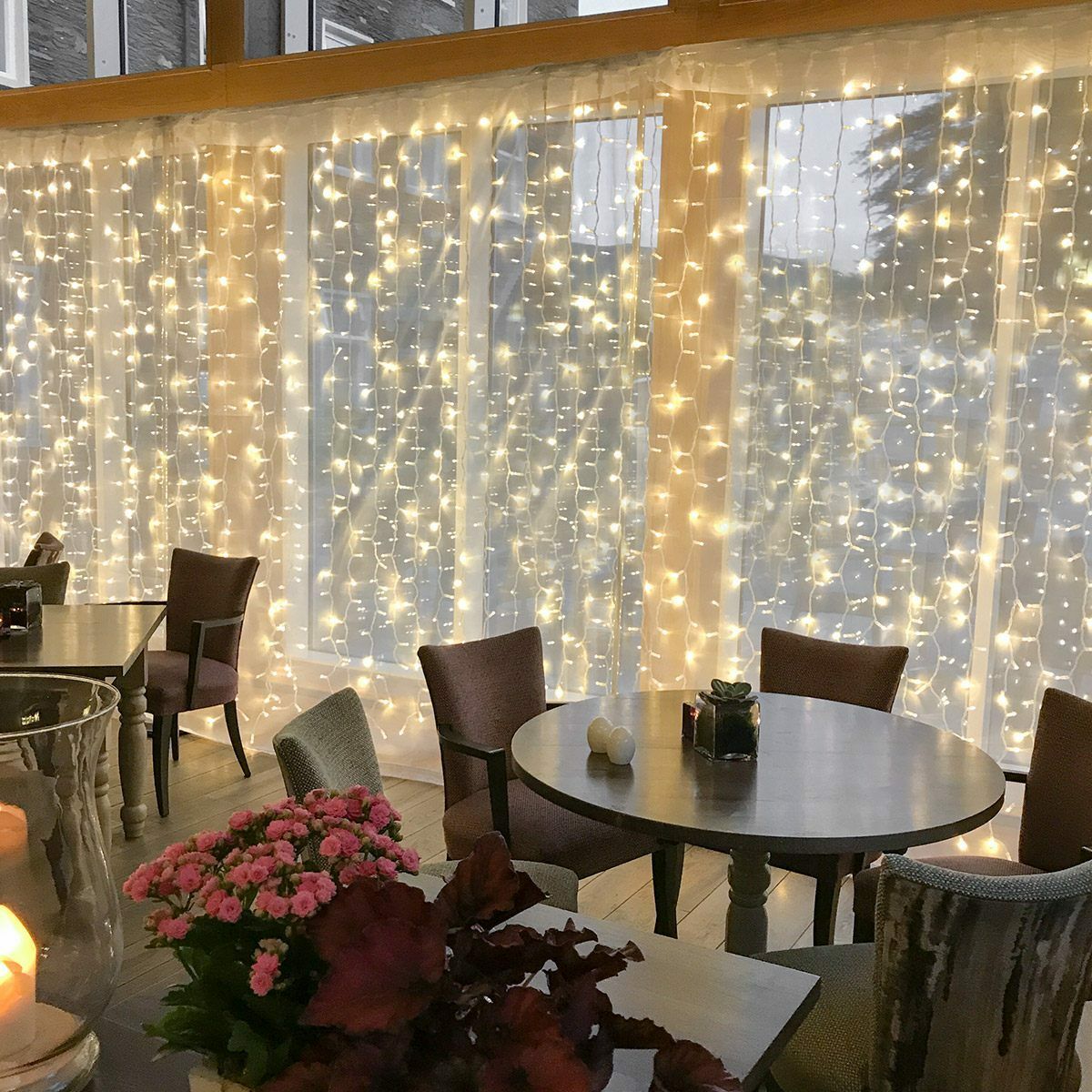 2m x 2m Outdoor Curtain Lights, Connectable, 400 Warm White LEDs, White Cable  image 5