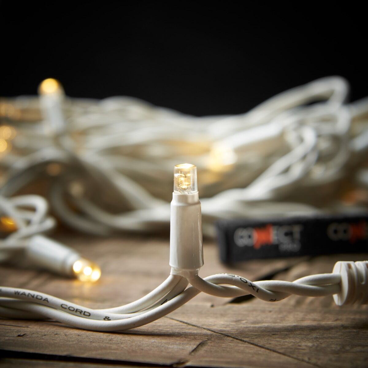 5M Warm White String Lights, Connectable, 40 LEDs, White Rubber Cable image 4