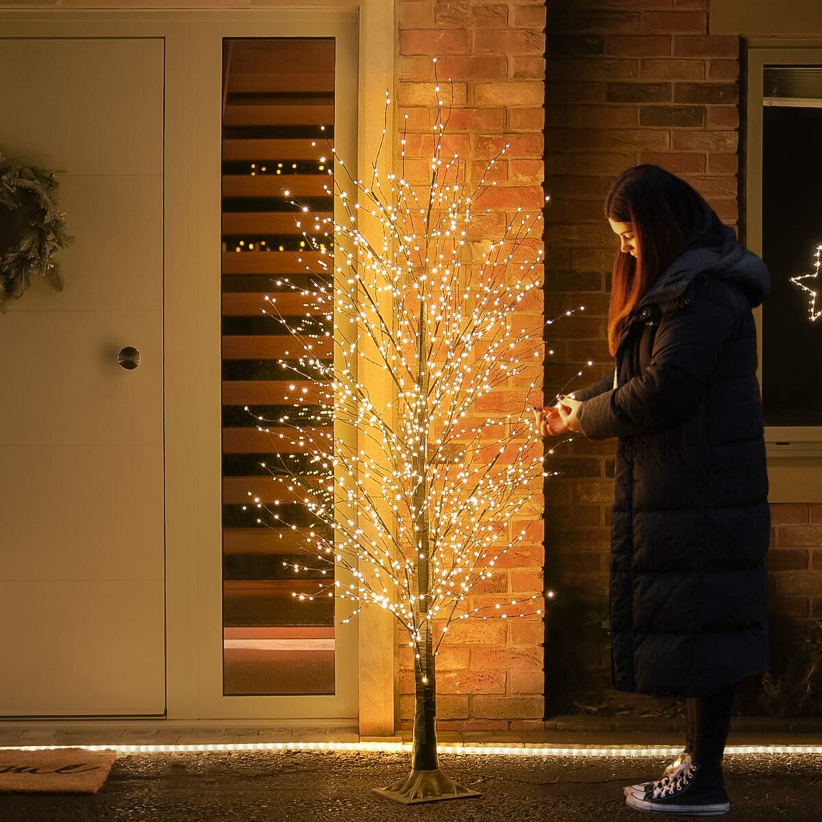 Festive Black Microdot Tree with Warm White LEDs image 2