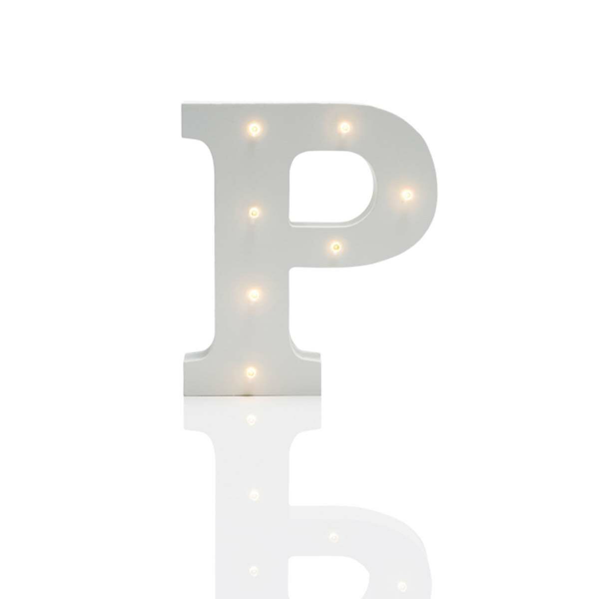 Alphabet 'P' Marquee Battery Light Up Circus Letter, Warm White LEDs, 16cm image 2