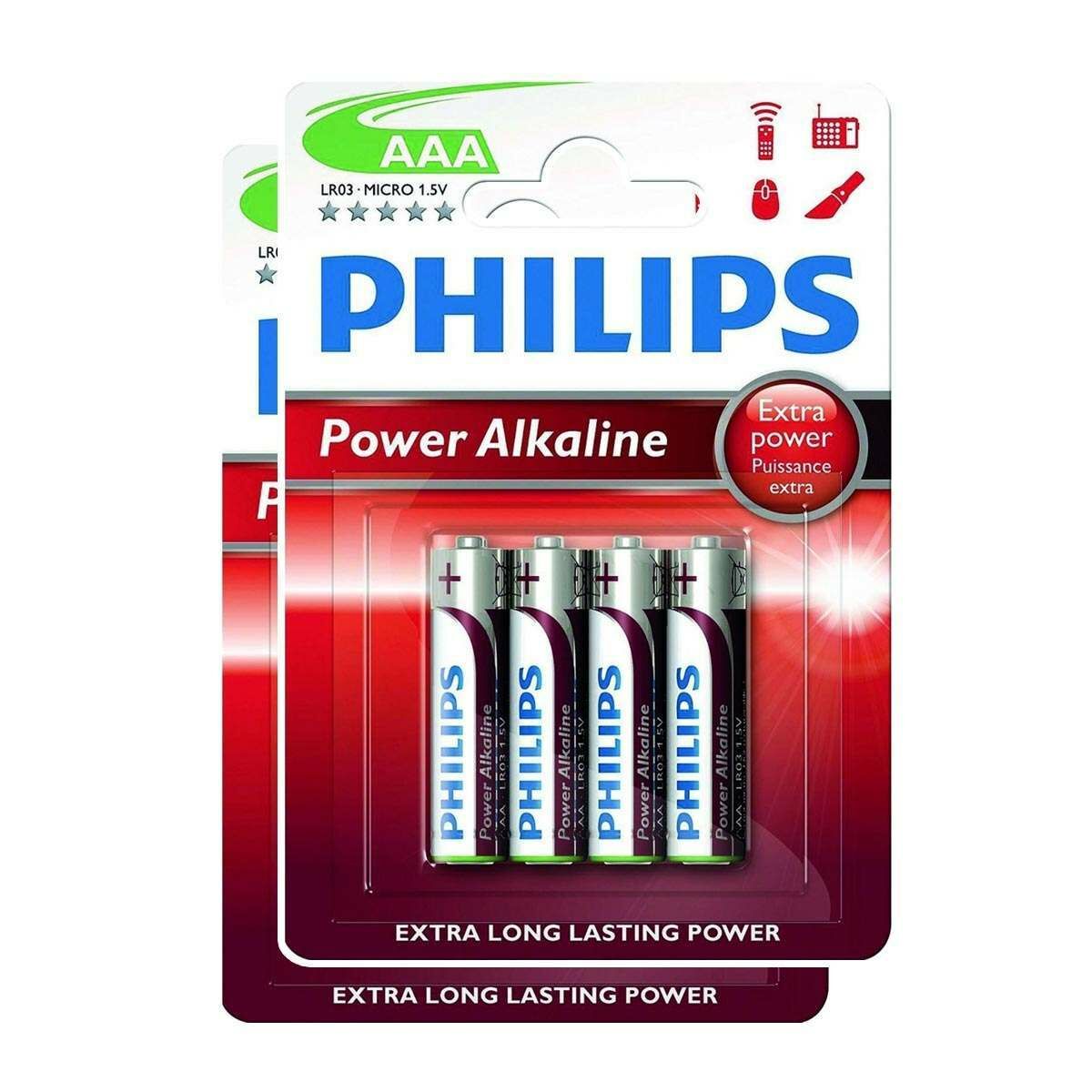 Philips Power Alkaline AAA Batteries (Pack of 8) image 1