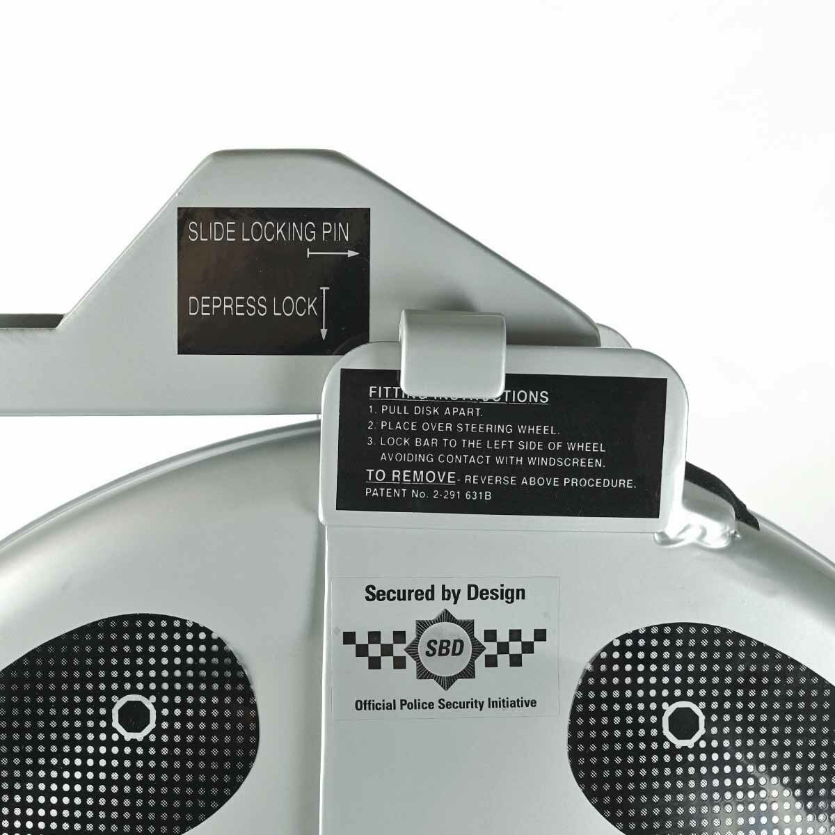 Disklok Small Silver Car Steering Wheel Lock image 1