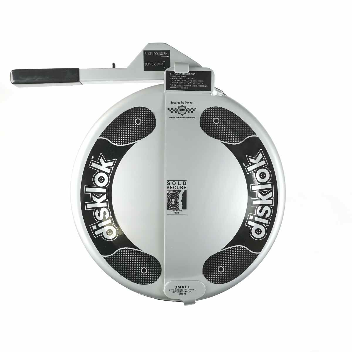 Disklok Small Silver Car Steering Wheel Lock image 3