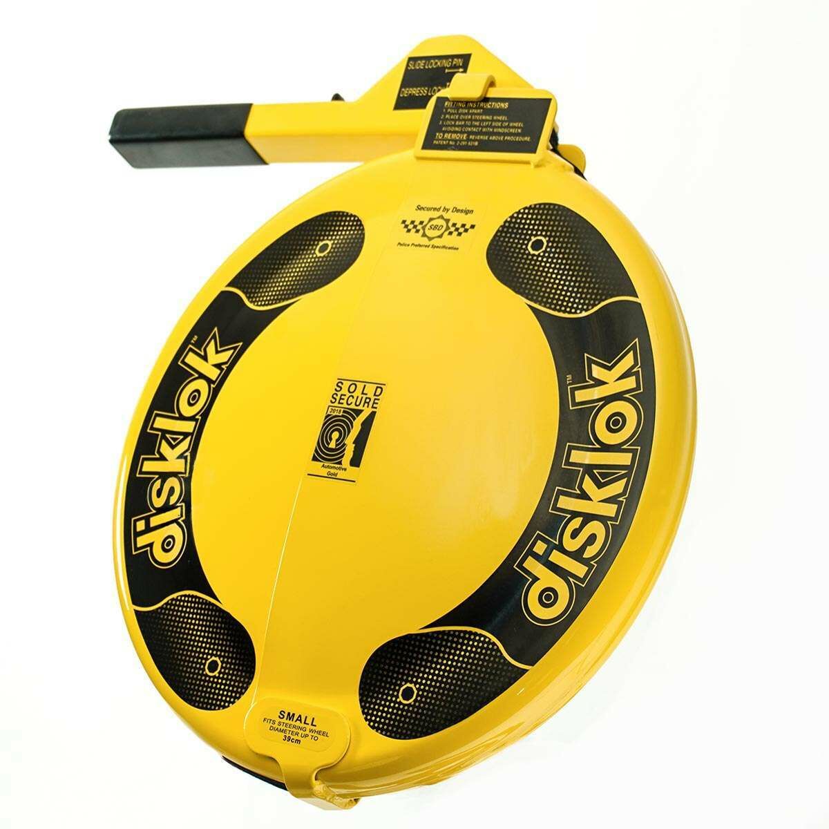 Disklok Small Yellow Car Steering Wheel Lock image 6