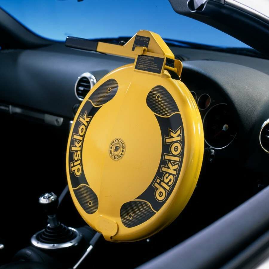 Disklok Large Yellow Car Steering Wheel Lock image 5