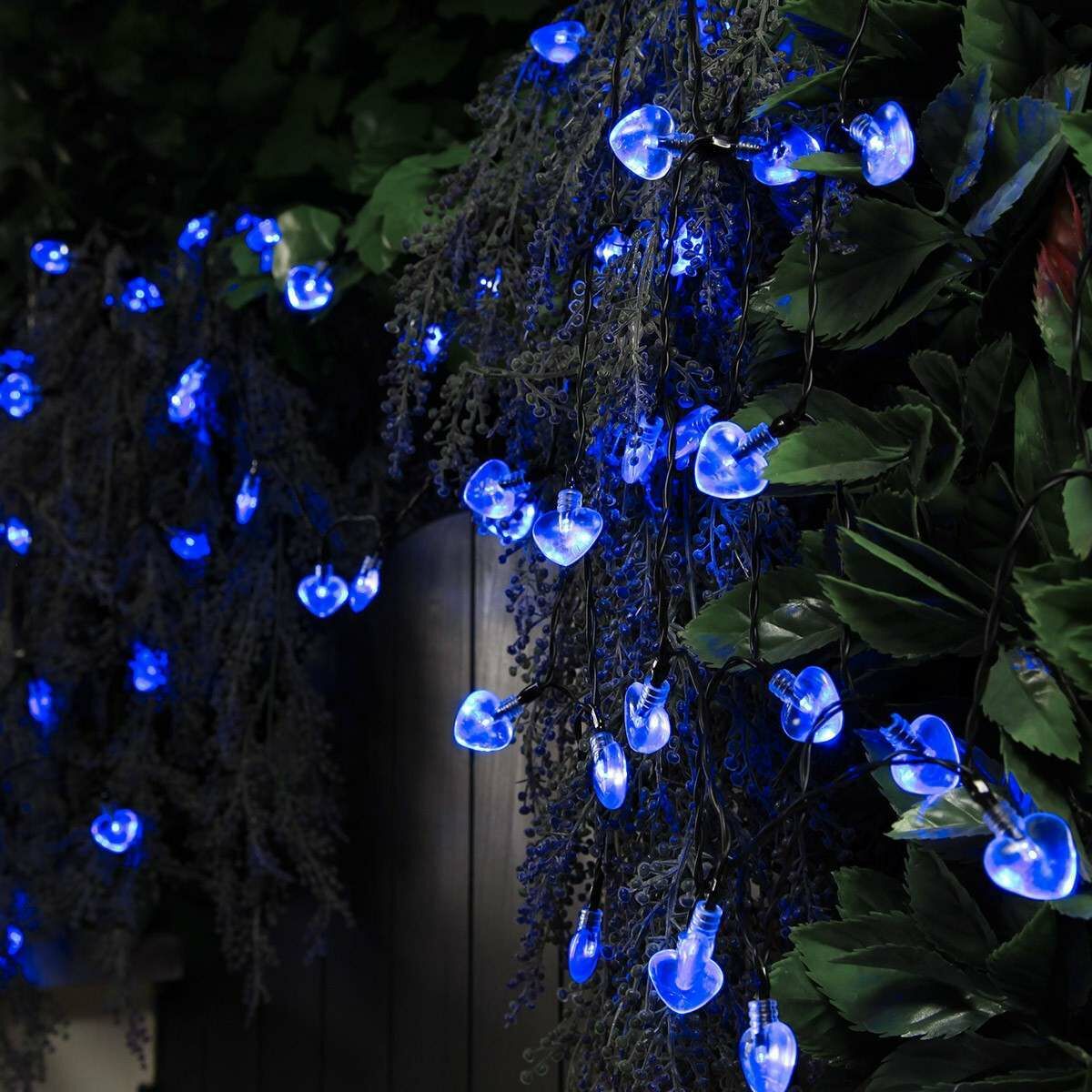 Solar Multi Function Heart Fairy Lights,100 Blue LEDs, 10m image 8