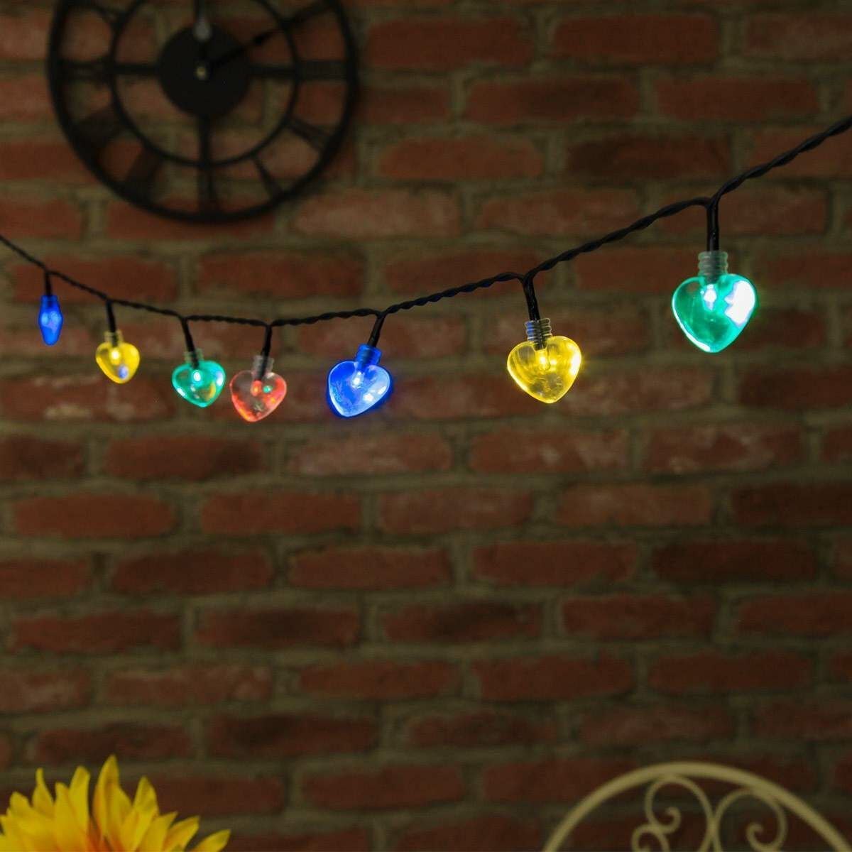 Solar Multi Function  Heart Fairy Lights, 50 Multi Colour LEDs, 5m image 5