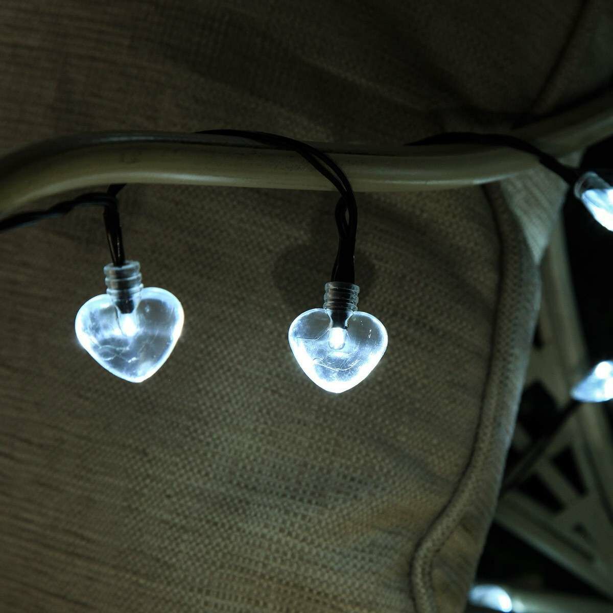 Solar Multi Function  Heart Fairy Lights, 50 White LEDs, 5m image 6