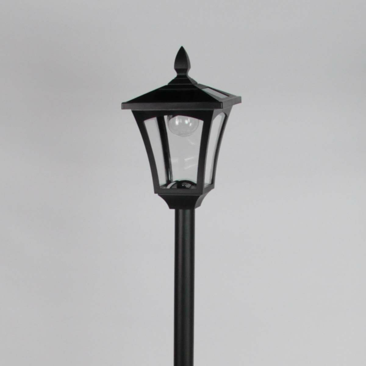 Large Black Solar Security Lamp Post, 2.1m image 4