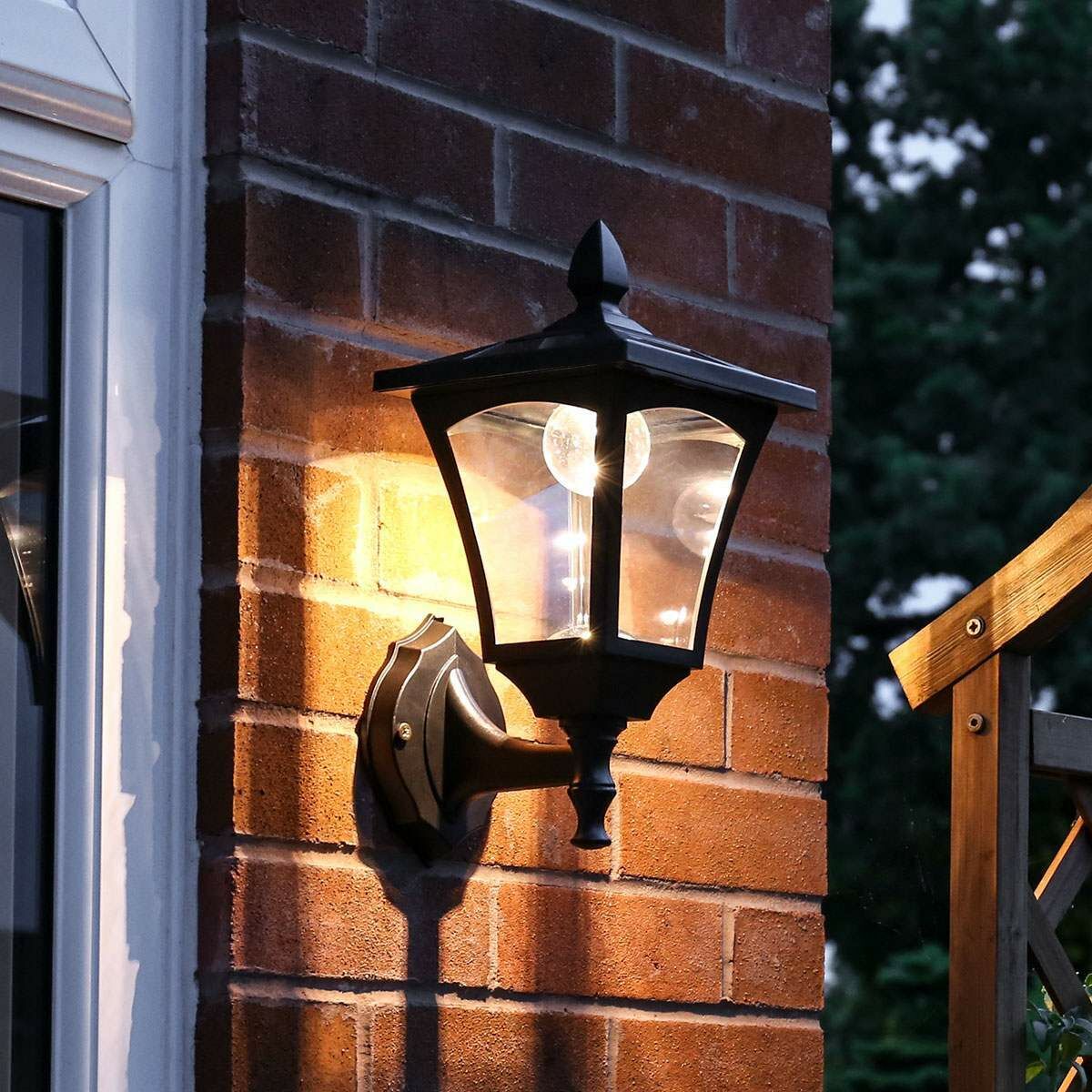 Outdoor Solar Security Wall Light, Warm White LEDs image 1