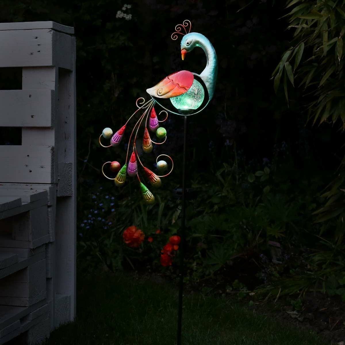 Solar Garden Peacock Stake Light, 80cm image 5