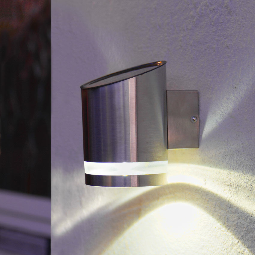 Solar Stainless Steel Welcome Wall Light image 3