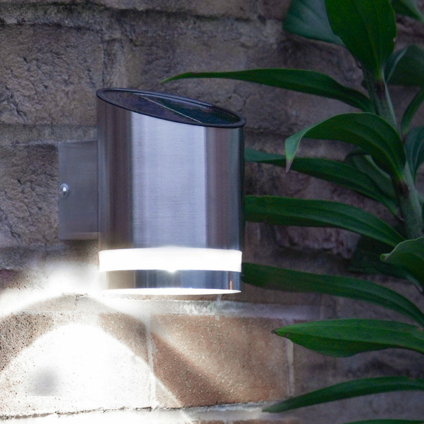 Solar Stainless Steel Welcome Wall Light image 1