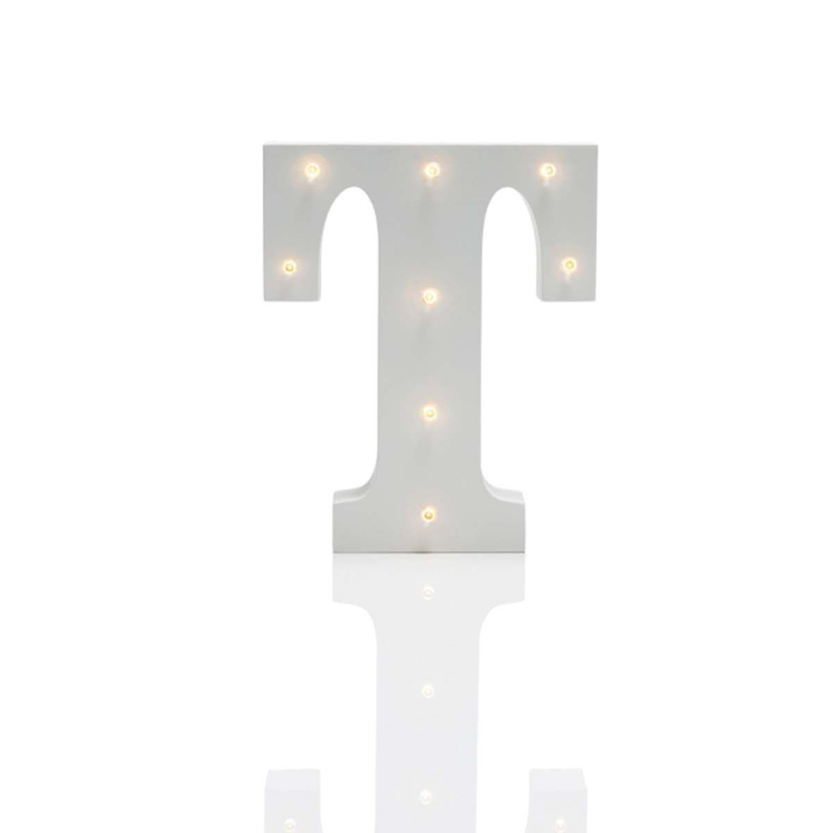 Alphabet 'T' Marquee Battery Light Up Circus Letter, Warm White LEDs, 16cm image 1