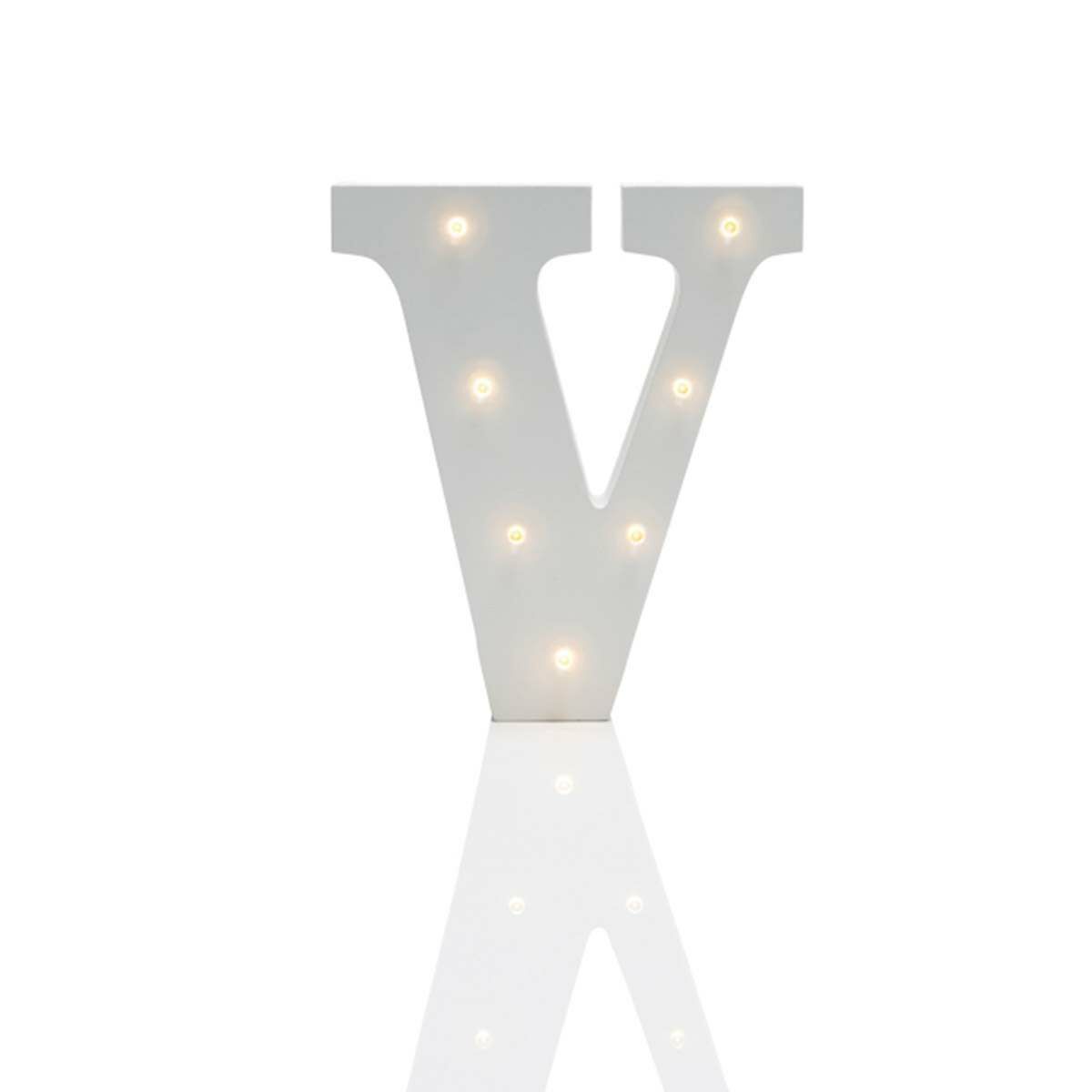 Alphabet 'V' Marquee Battery Light Up Circus Letter, Warm White LEDs, 16cm image 1
