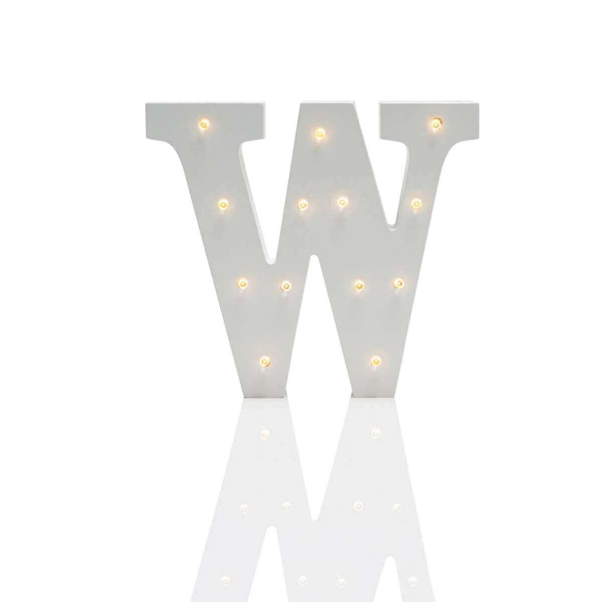 Alphabet 'W' Marquee Battery Light Up Circus Letter, Warm White LEDs, 16cm image 1