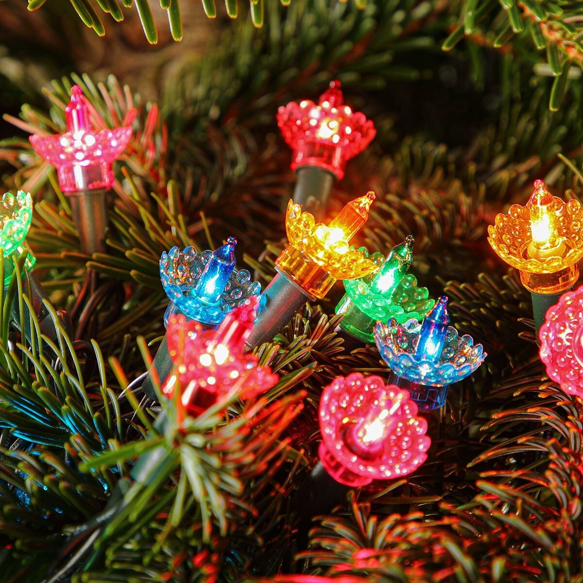 5.8m Traditional Pickwick Multi Coloured LED Outdoor Christmas Tree Fairy Lights image 2
