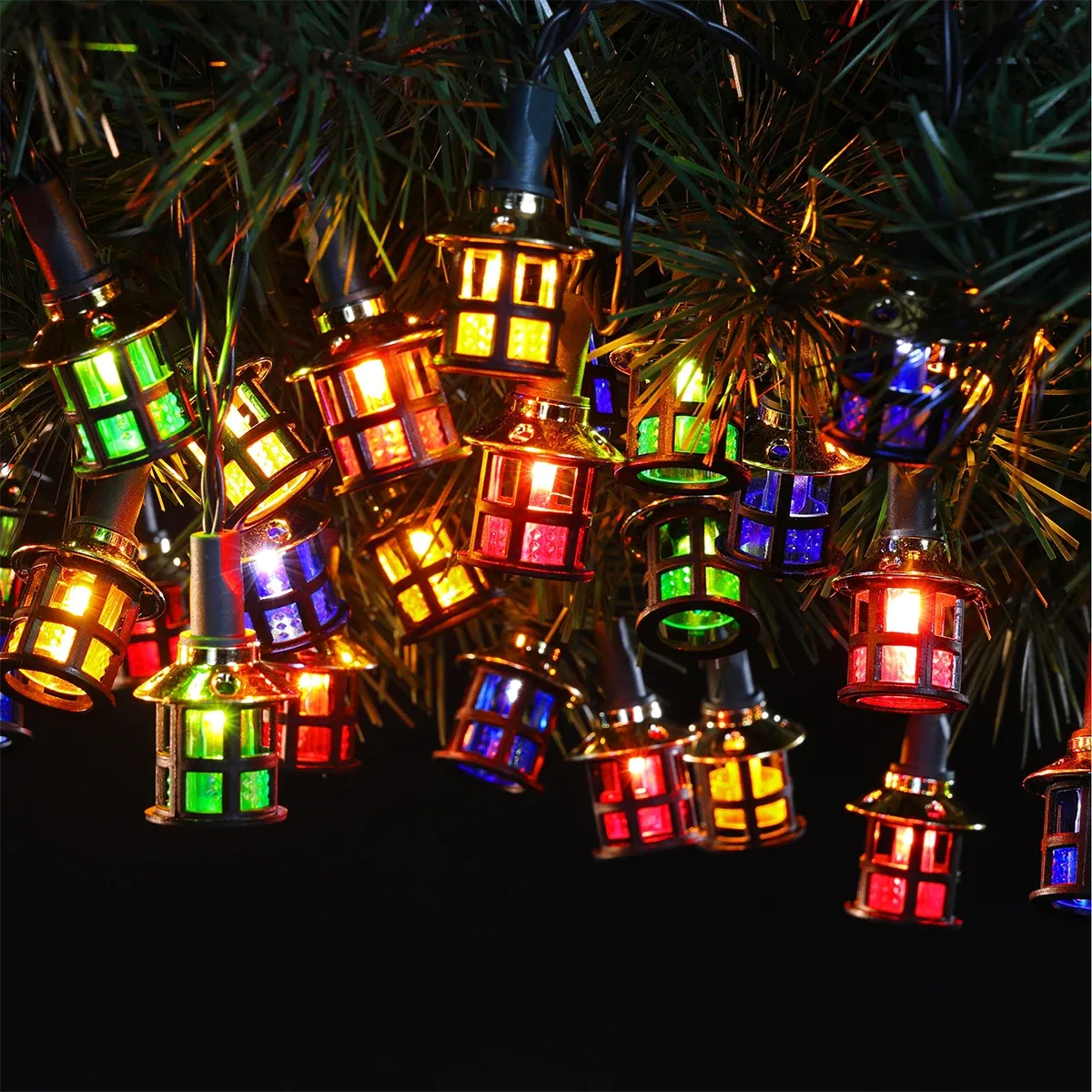 20 LED Victorian Lantern Outdoor Christmas Fairy Lights Battery Operated 2.4m image 2
