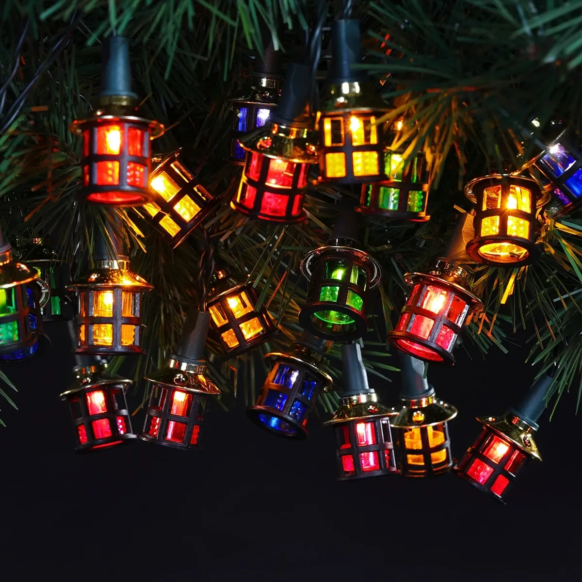 20 LED Victorian Lantern Outdoor Christmas Fairy Lights Battery Operated 2.4m image 1