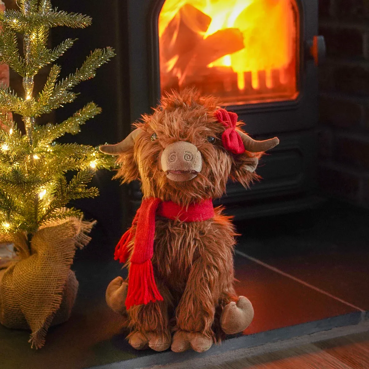 Plush Christmas Decoration Highland Cow Hairy Hattie 28cm image 1