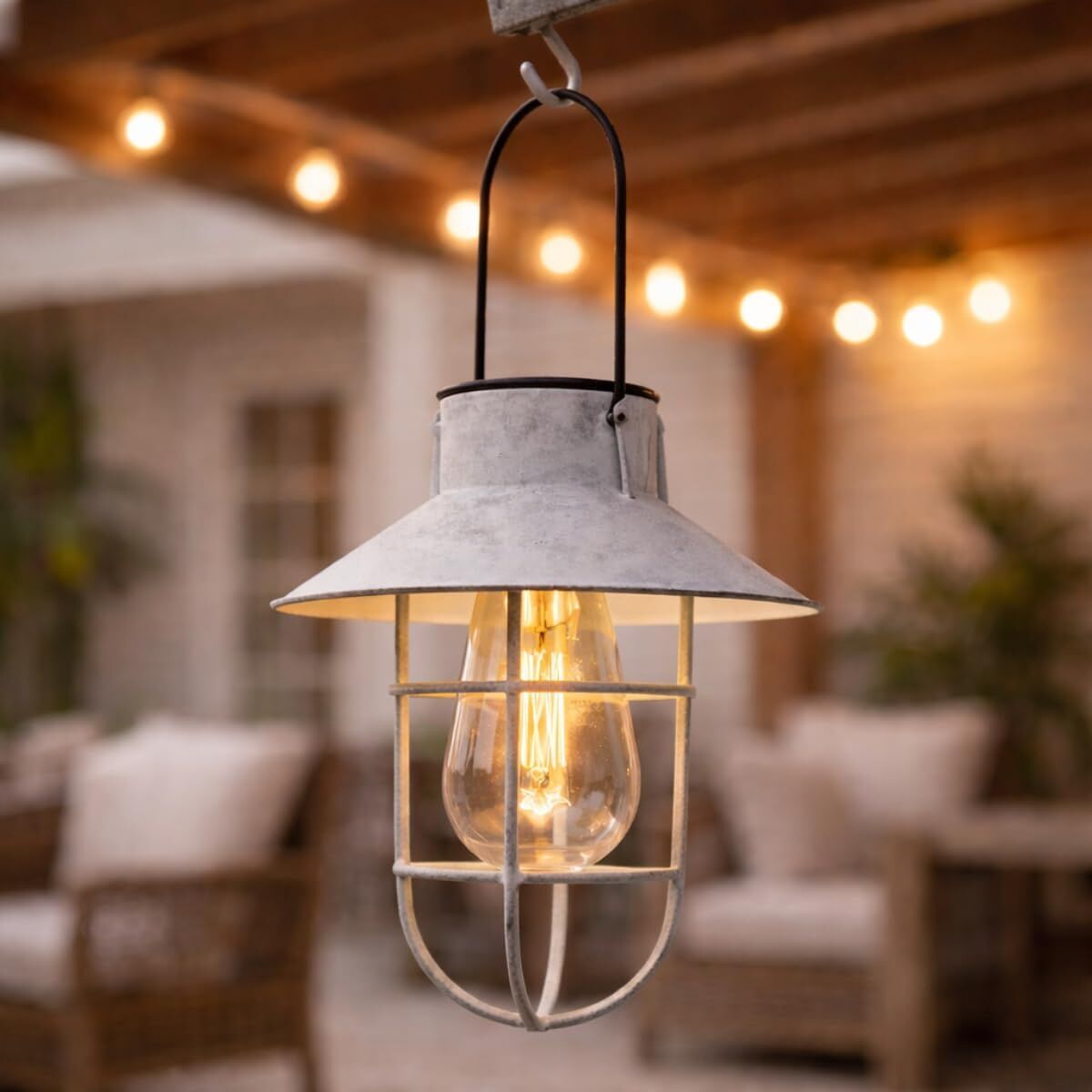 Fisherman Solar Hanging Lantern Filament Effect 21cm image 1