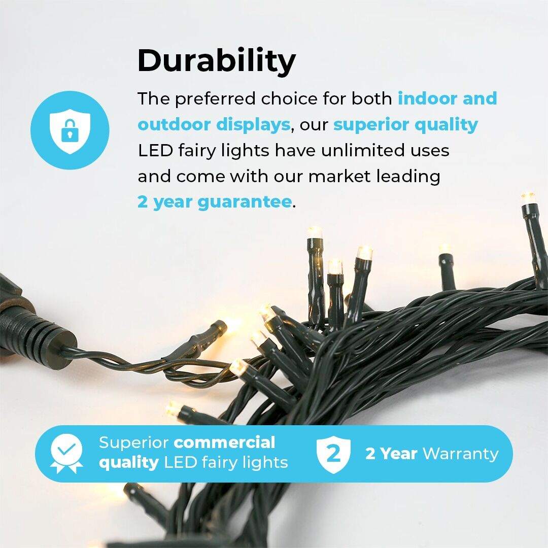 5m Purple Fairy Lights, Connectable, 50 LEDs, Dark Green Cable image 3