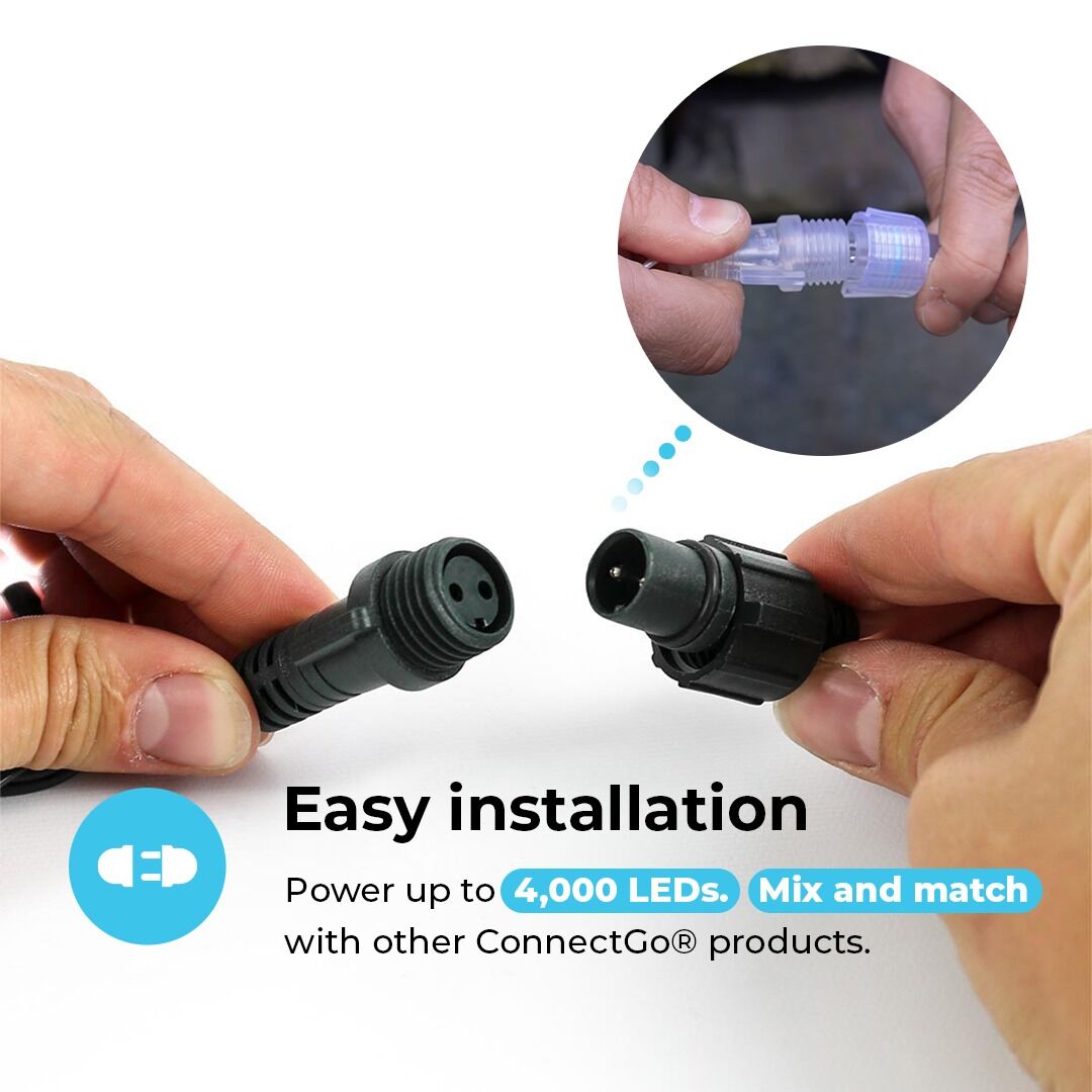 ConnectGo® Outdoor LED Cluster Lights, Connectable, Green Cable image 7