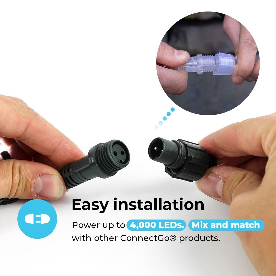 3m Outdoor ConnectGo® Christmas Garland with Baubles, 50 Warm White LEDs image 5