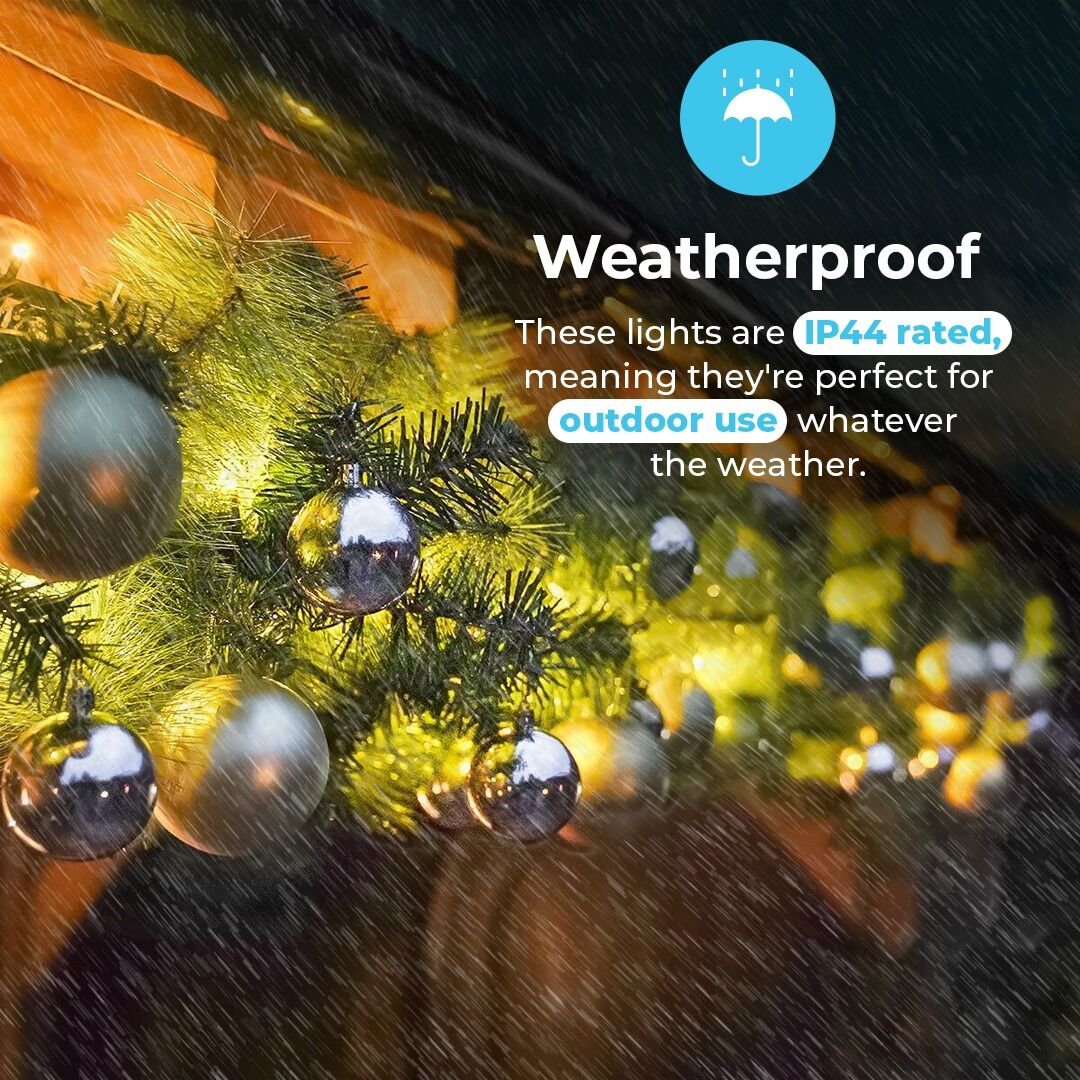 Outdoor ConnectGo® Christmas Garland with Baubles image 3