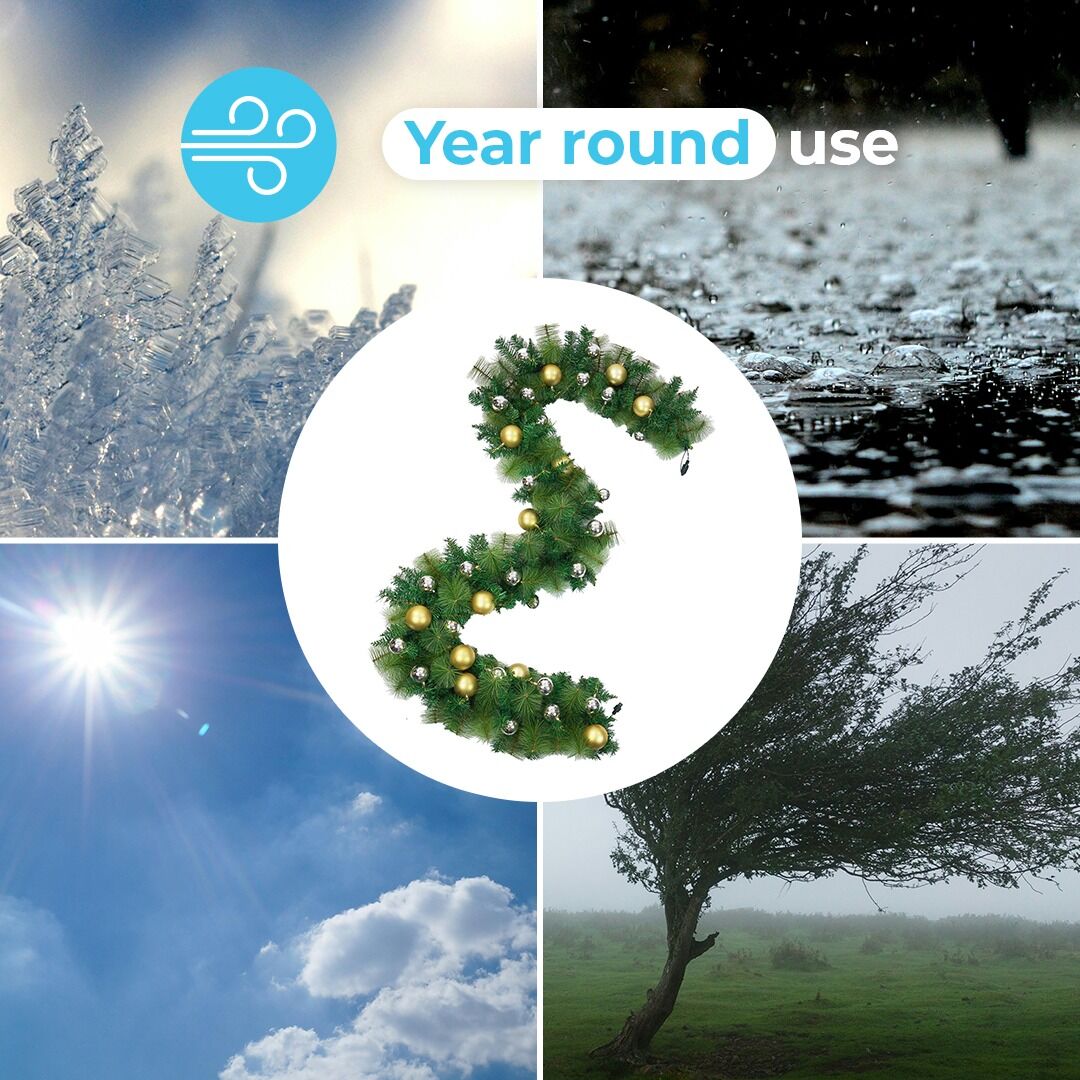 Outdoor ConnectGo® Christmas Garland with Baubles image 8