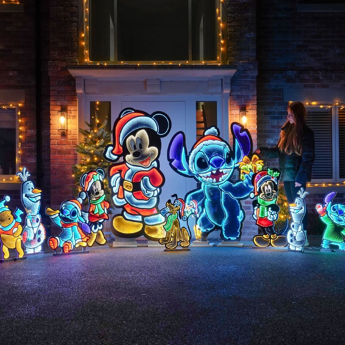 75cm Outdoor Disney Christmas Decoration Infinity Mirror Dancing Stitch image 2