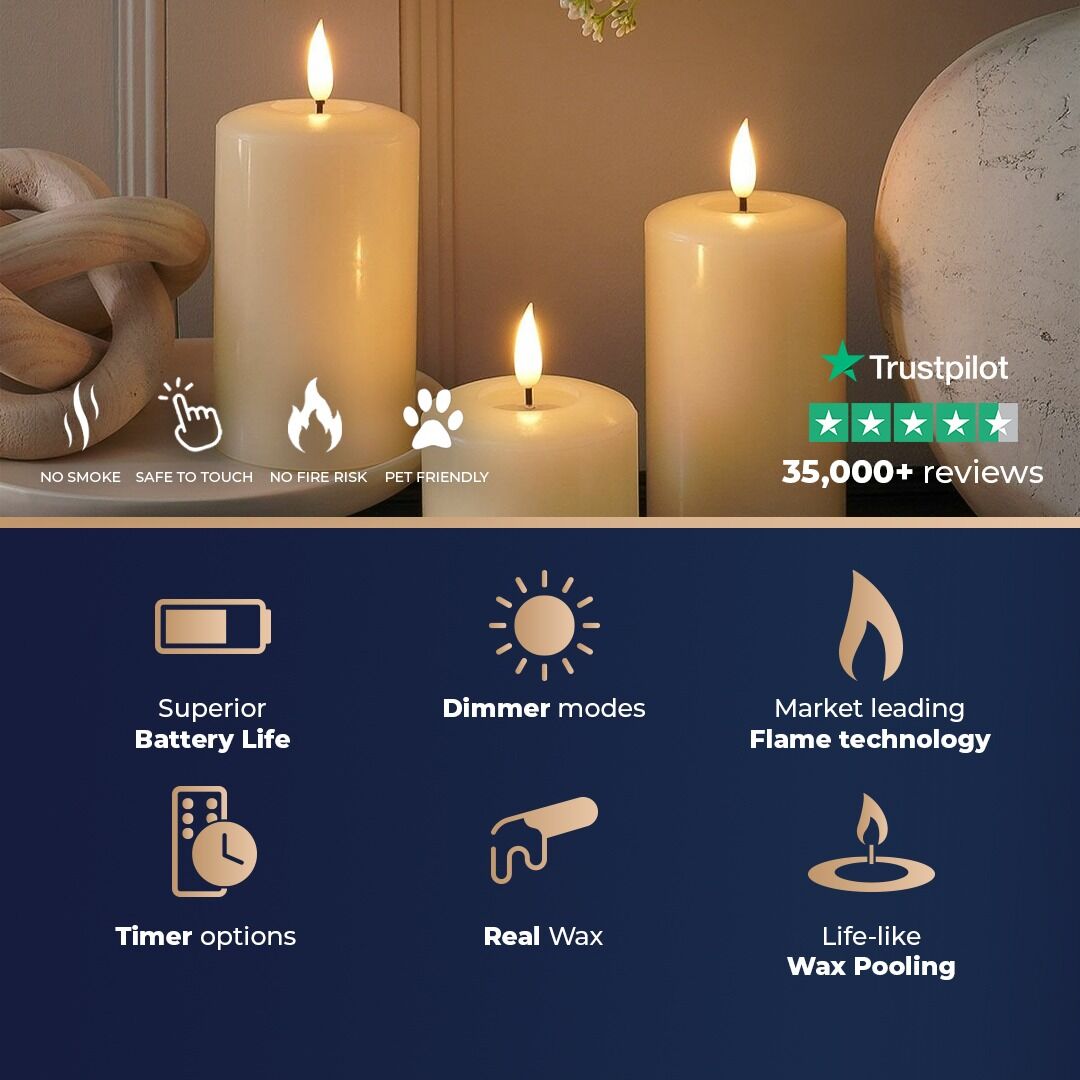 Ember™ Signature Ivory LED Candle 10cm image 2